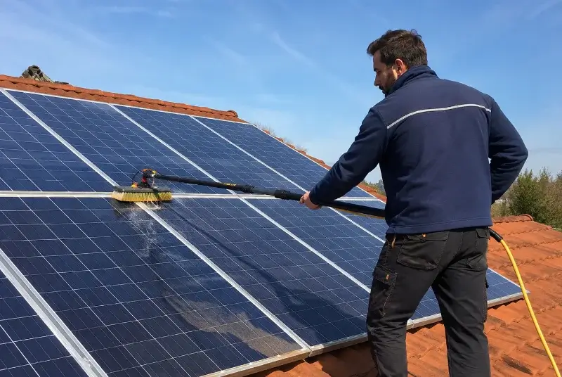 Nettoyage et entretien de panneaux solaires à la Baume