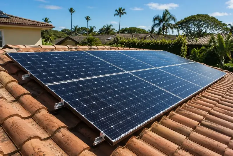 Installation de panneaux solaires à la Baume
